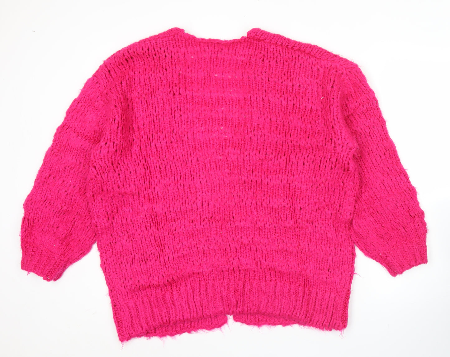 Urban Outfitters Women’s Pink XS Chunky Knit Open Cardigan