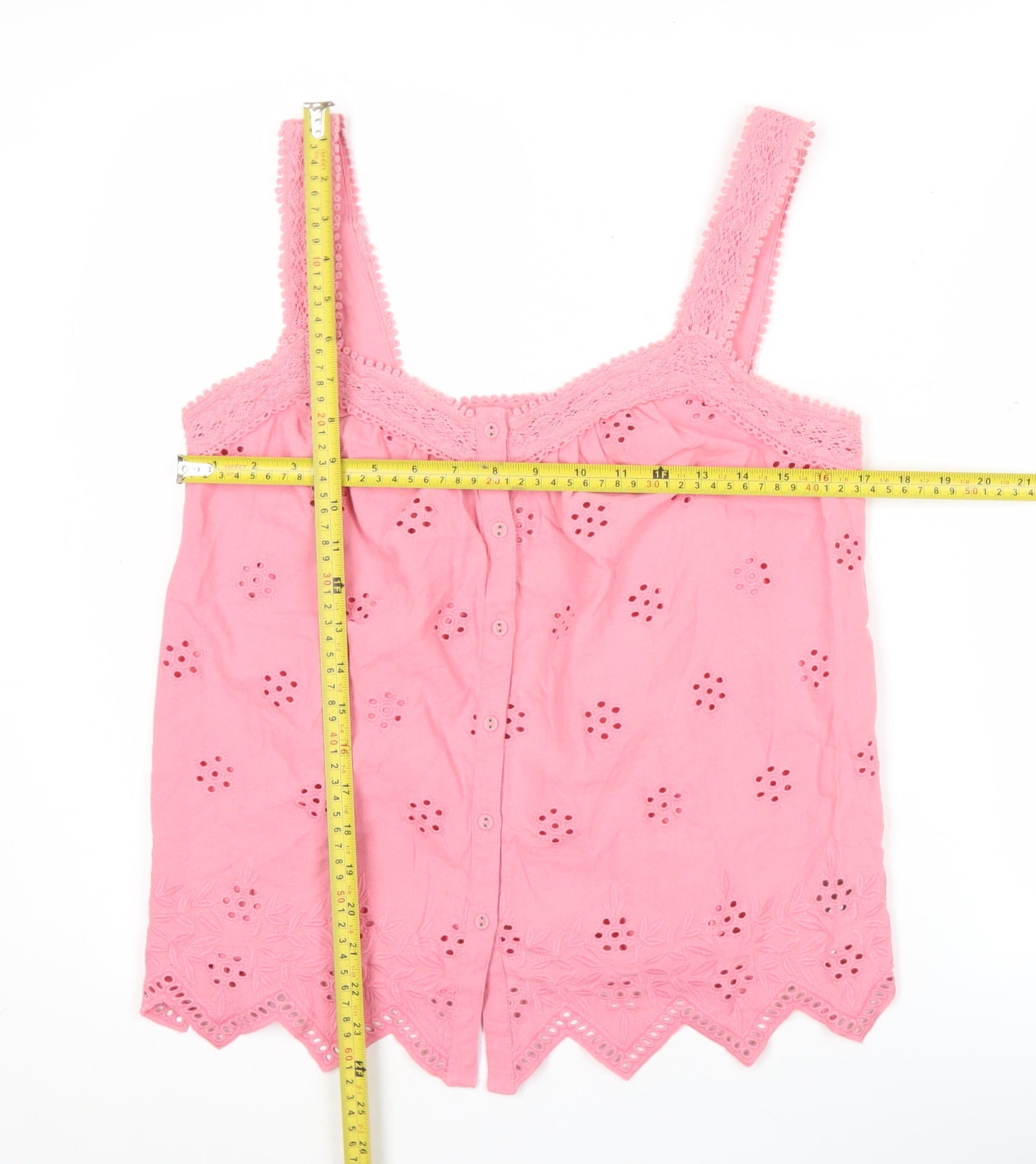 Marks and Spencer Women’s Pink Size 12 Embroidered Camisole Blouse