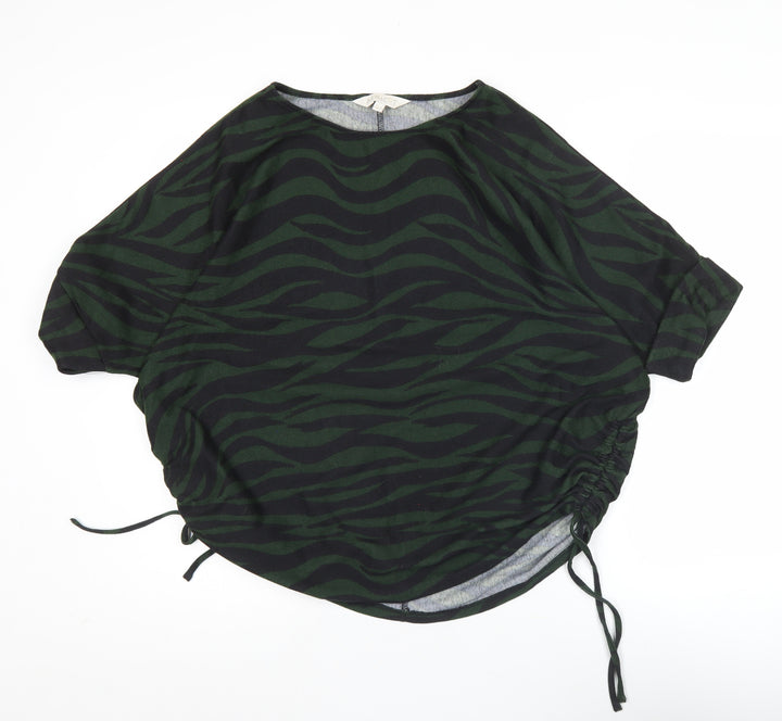 Apricot Women’s Green Animal Print Tunic T-Shirt UK 10 Relaxed Fit