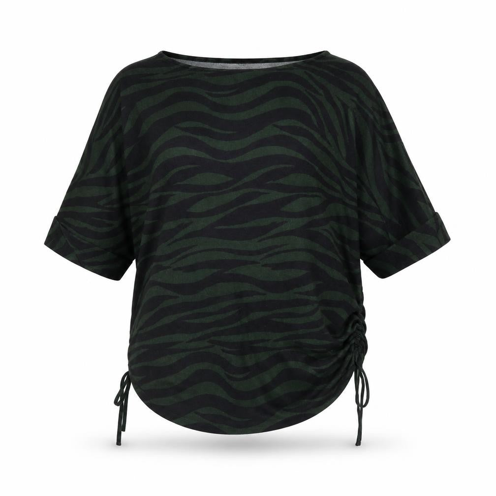 Apricot Women’s Green Animal Print Tunic T-Shirt UK 10 Relaxed Fit