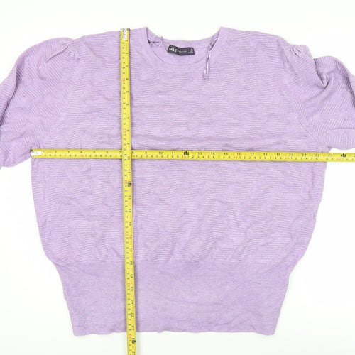 Marks and Spencer Women’s Purple Puff Sleeve Knit Jumper XL
