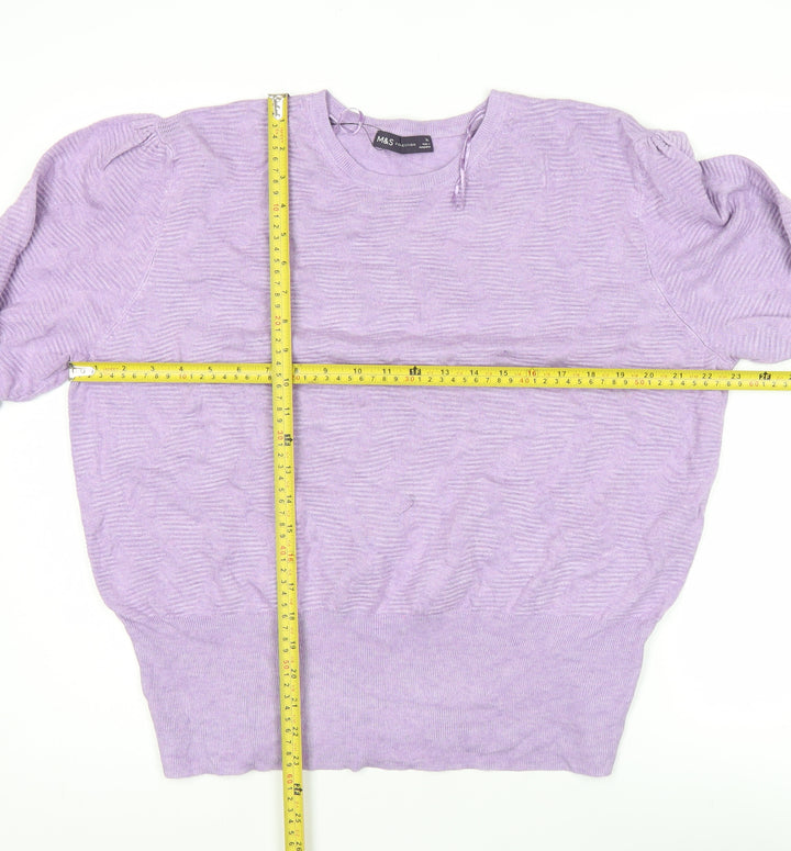Marks and Spencer Women’s Purple Puff Sleeve Knit Jumper XL