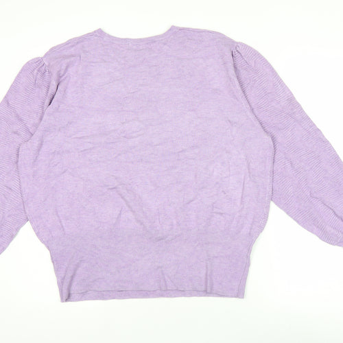 Marks and Spencer Women’s Purple Puff Sleeve Knit Jumper XL