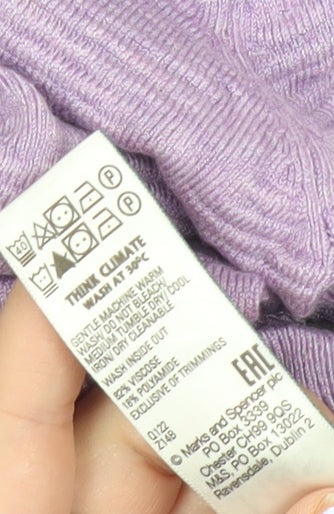 Marks and Spencer Women’s Purple Puff Sleeve Knit Jumper XL