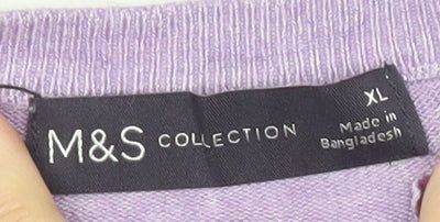 Marks and Spencer Women’s Purple Puff Sleeve Knit Jumper XL