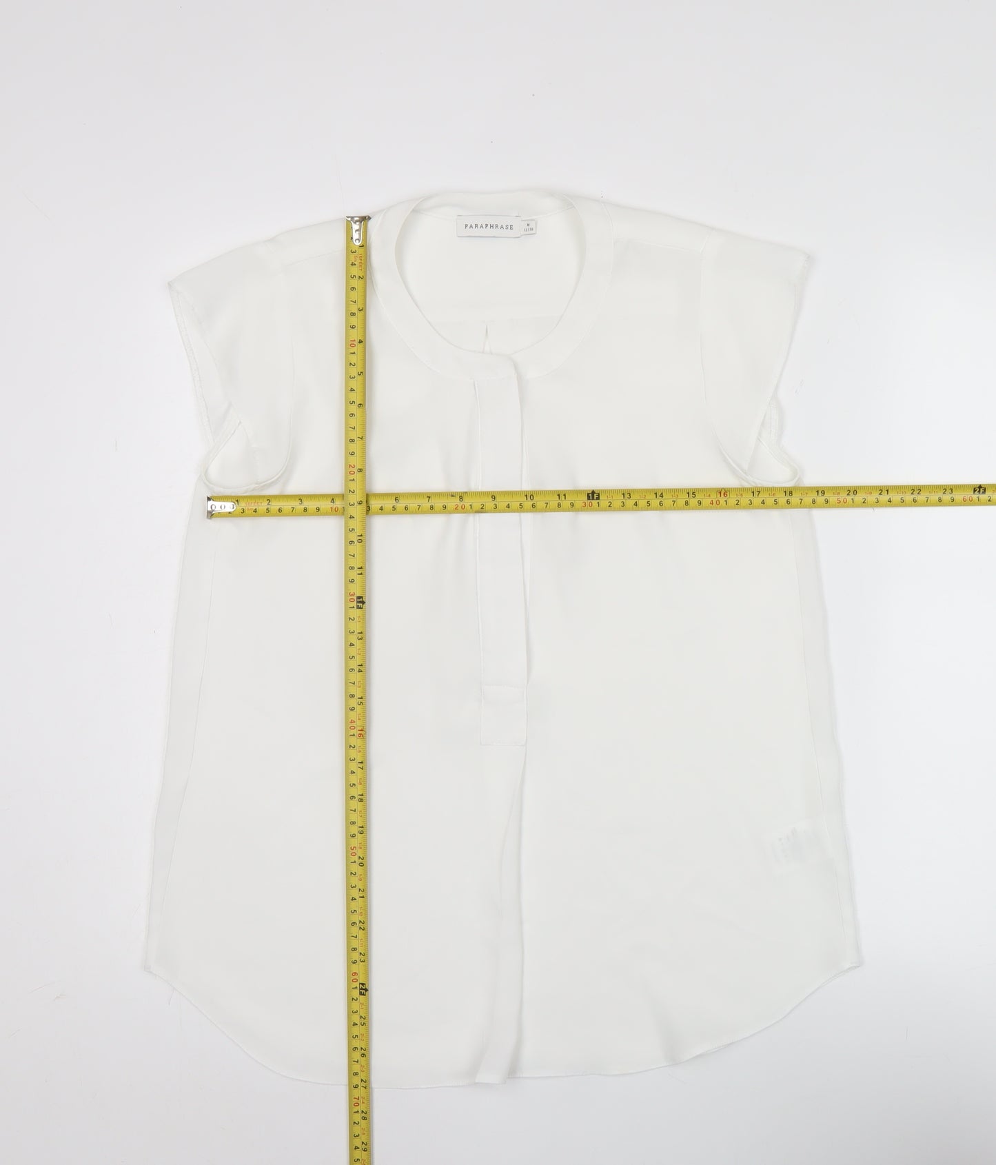 Paraphrase Women’s White Size 12 Blouse Short Sleeve Polyester