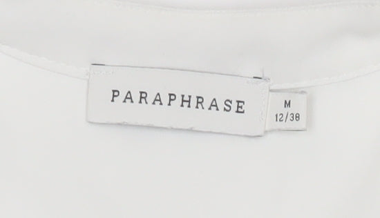 Paraphrase Women’s White Size 12 Blouse Short Sleeve Polyester