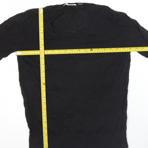 Uniqlo Men's Black Medium Pullover Jumper Linen Cotton Blend