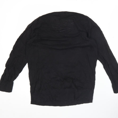 Uniqlo Men's Black Medium Pullover Jumper Linen Cotton Blend