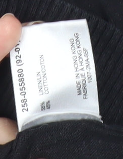 Uniqlo Men's Black Medium Pullover Jumper Linen Cotton Blend