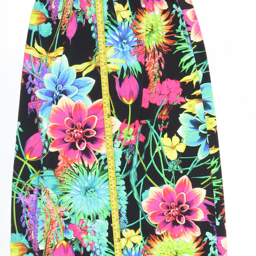 South Womens Multicoloured Floral Bodycon Dress Size 12 Strapless Party