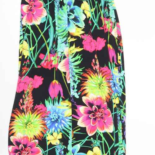 South Womens Multicoloured Floral Bodycon Dress Size 12 Strapless Party