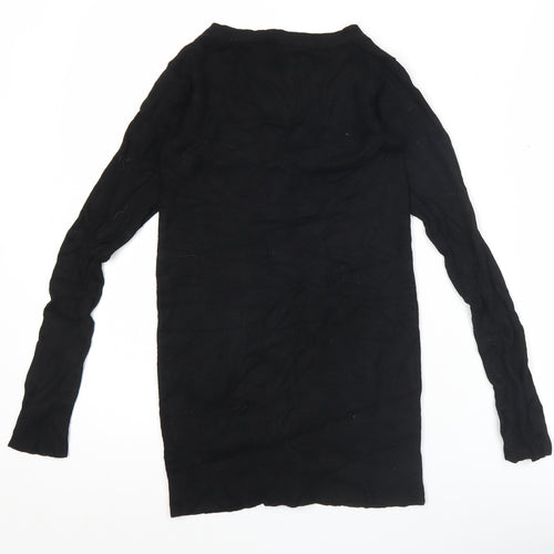 Pull and Bear Womens Black Cardigan Size S Long Sleeve V-Neck Knit