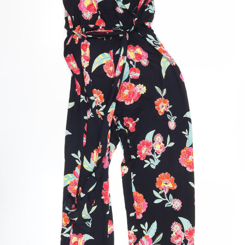 Marks and Spencer Per Una Women’s Size 8 Black Floral Sleeveless Jumpsuit