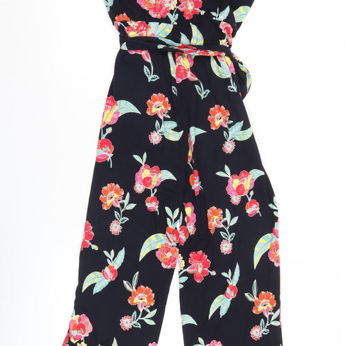 Marks and Spencer Per Una Women’s Size 8 Black Floral Sleeveless Jumpsuit