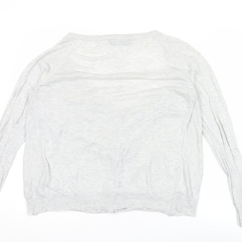 Crew Clothing Co. Womens Grey Cardigan Size 12 V-Neck Long Sleeve