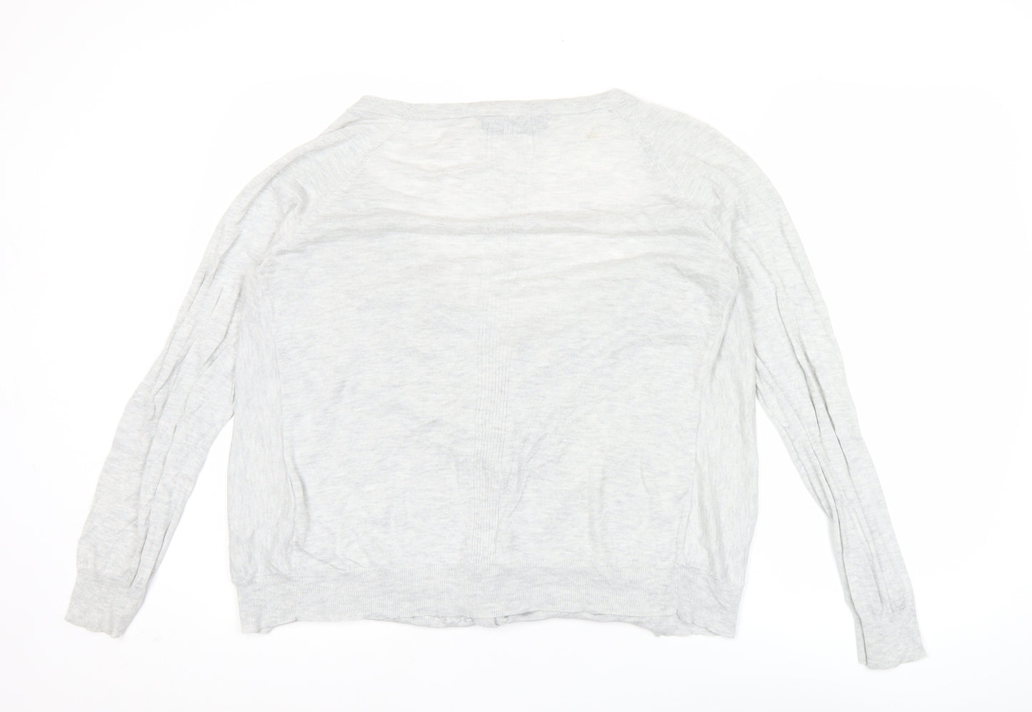 Crew Clothing Co. Womens Grey Cardigan Size 12 V-Neck Long Sleeve
