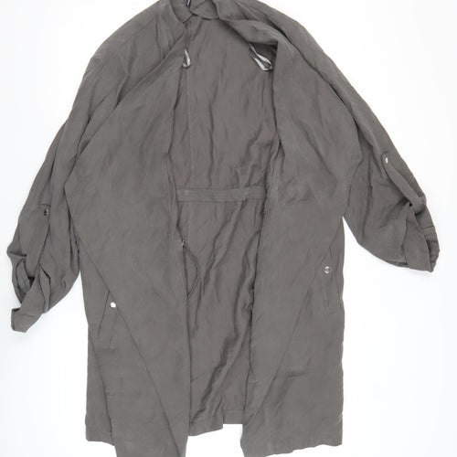 New Look Women’s Grey Long Coatigan Jacket UK 18 Lightweight Casual