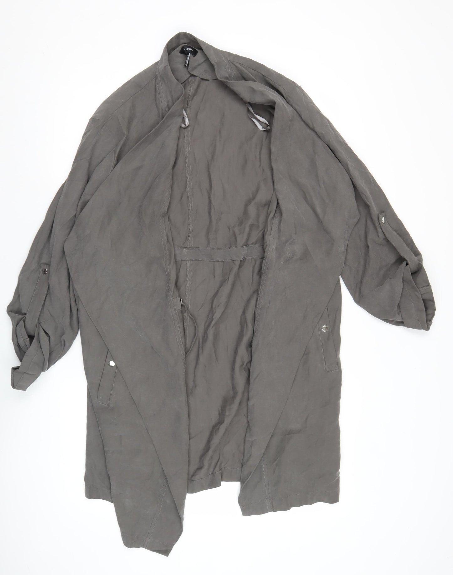 New Look Women’s Grey Long Coatigan Jacket UK 18 Lightweight Casual