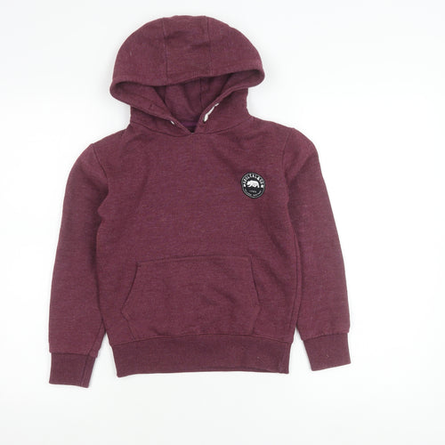 SoulCal & Co Girls Purple Pullover Hoodie 9-10 Years Cotton Blend Logo