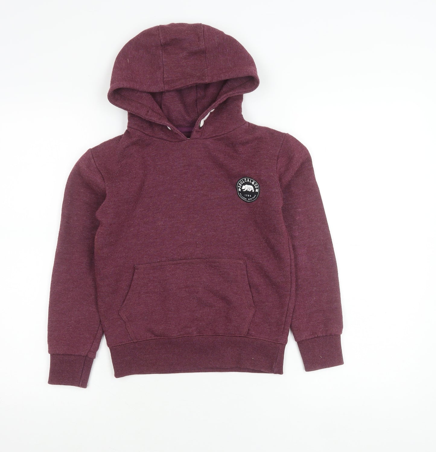 SoulCal & Co Girls Purple Pullover Hoodie 9-10 Years Cotton Blend Logo