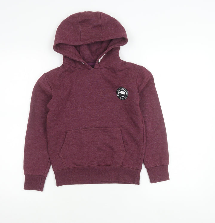 SoulCal & Co Girls Purple Pullover Hoodie 9-10 Years Cotton Blend Logo