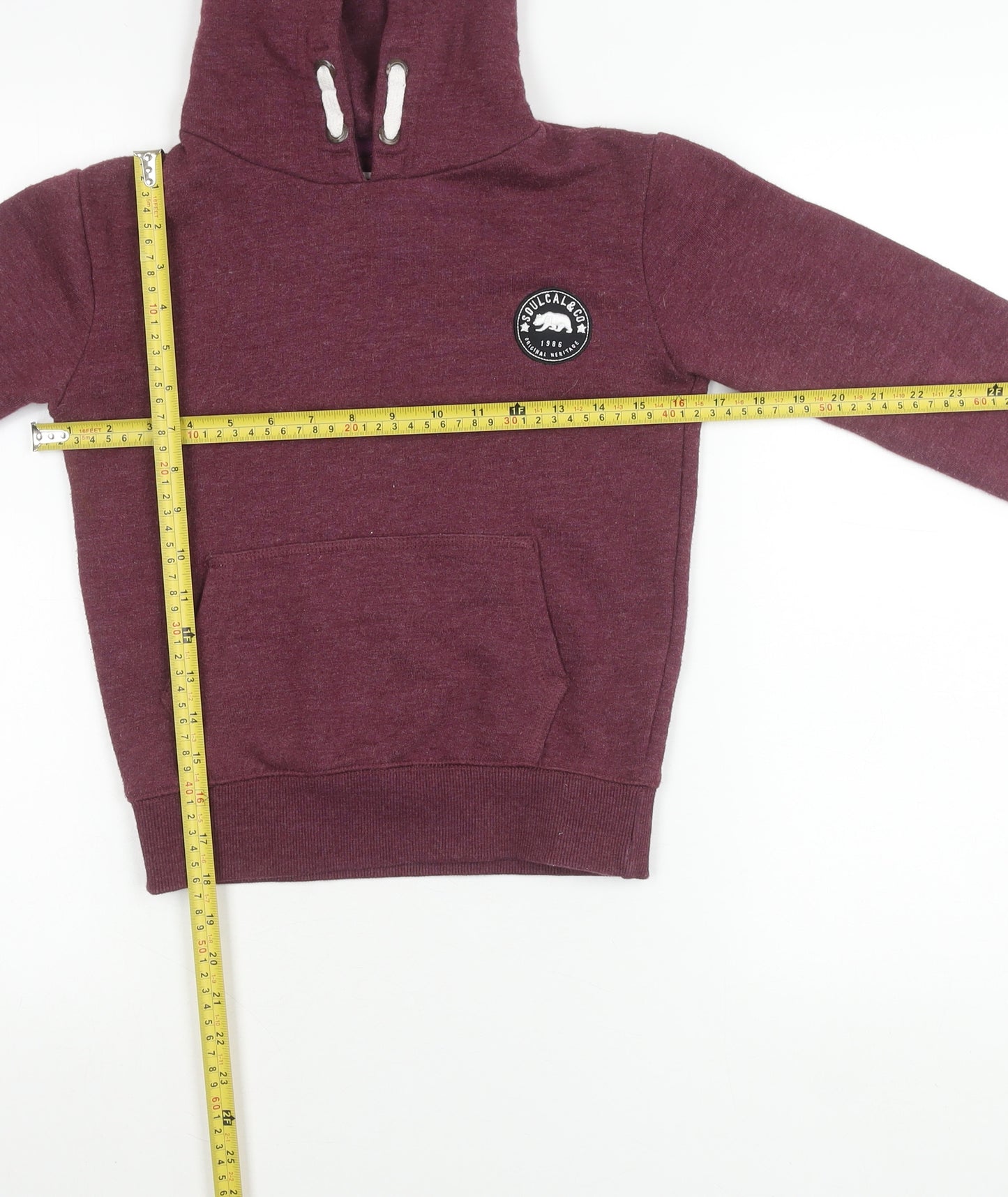 SoulCal & Co Girls Purple Pullover Hoodie 9-10 Years Cotton Blend Logo