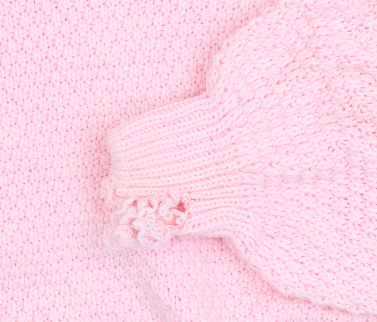 PrettyLittleThing Women’s Pink Chunky Knit Mock Neck Jumper Size S