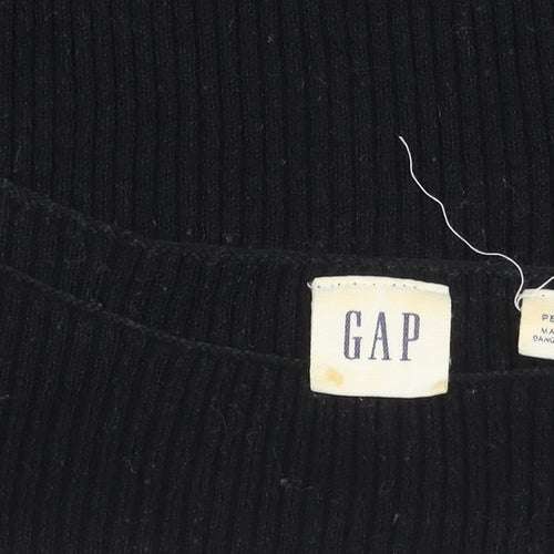 GAP Women’s Black Petite S Boat Neck Knit Long Sleeve Blouse