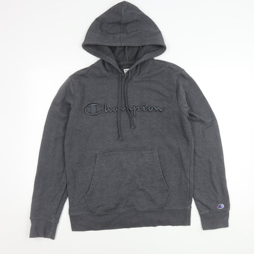 Champion Men’s Grey Pullover Hoodie Small Regular Fit Logo Sportswear