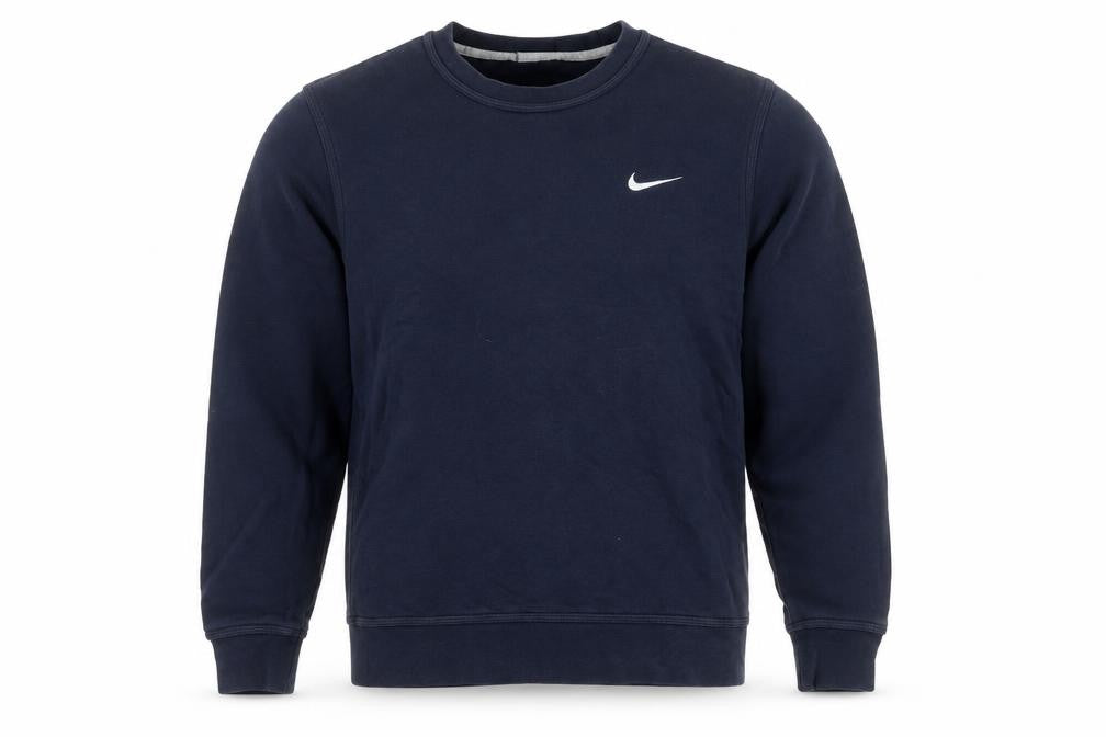 Front view of Nike Men's Blue M Pullover Crew Neck Sweatshirt Logo Sportswear