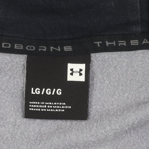 Under Armour Mens Grey L Hoodie 1/2 Zip Logo Sportswear Fleece