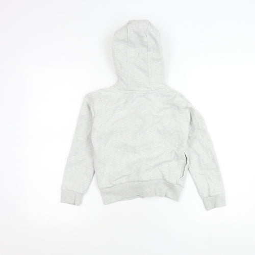 Next Girls Grey Full Zip Hoodie with Ruffle Detail Age 8 Years