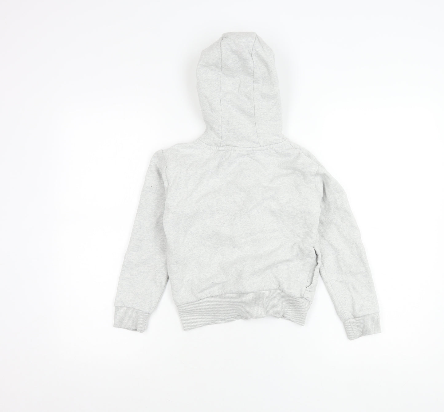 Next Girls Grey Full Zip Hoodie with Ruffle Detail Age 8 Years