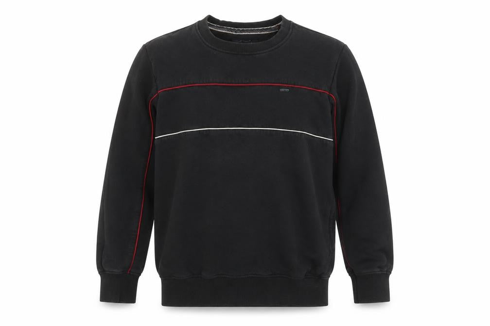 Front view of Bare Denim Men's Black L Sweatshirt Pullover Crew Neck Cotton