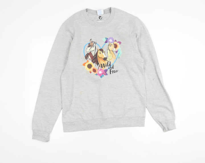 Port & Company DreamWorks Spirit Womens Grey Small Pullover Sweatshirt