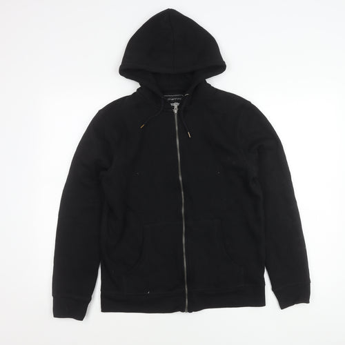 Red Herring Boys Black Medium Hooded Zip Jacket Cotton Blend