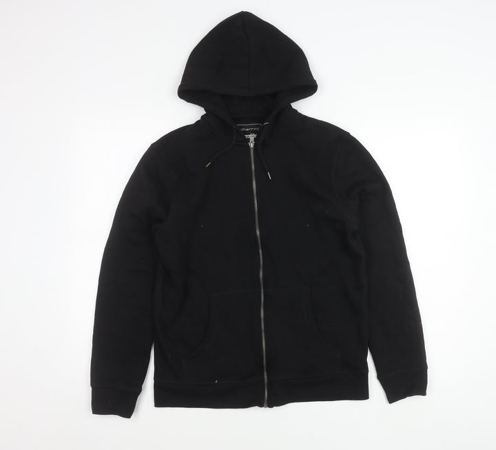 Red Herring Boys Black Medium Hooded Zip Jacket Cotton Blend
