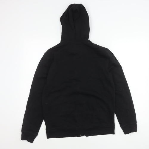 Red Herring Boys Black Medium Hooded Zip Jacket Cotton Blend