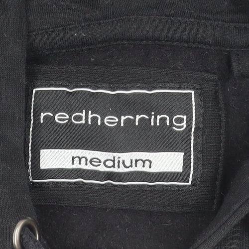 Red Herring Boys Black Medium Hooded Zip Jacket Cotton Blend