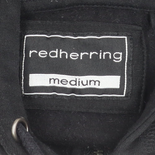 Red Herring Boys Black Medium Hooded Zip Jacket Cotton Blend