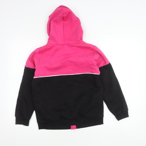 Sedra Girls Pink & Black Hooded Cotton Full Zip Jacket Size 12 Years