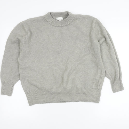 H&M Women’s Grey Mock Neck Pullover Jumper Size M Long Sleeve