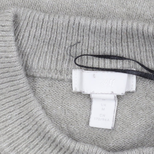 H&M Women’s Grey Mock Neck Pullover Jumper Size M Long Sleeve