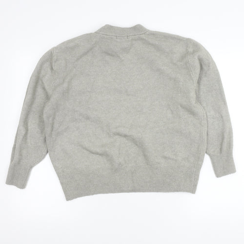 H&M Women’s Grey Mock Neck Pullover Jumper Size M Long Sleeve