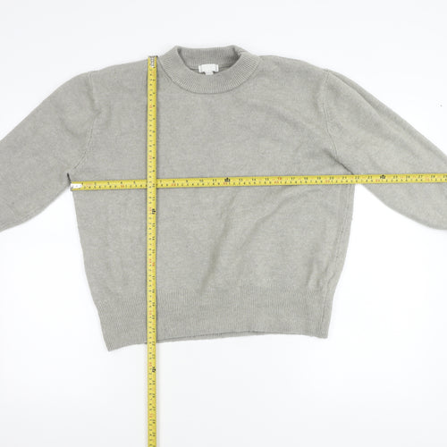 H&M Women’s Grey Mock Neck Pullover Jumper Size M Long Sleeve
