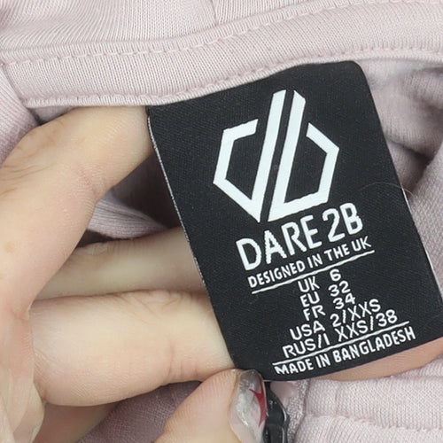 Dare 2B Womens Pink Full Zip Hoodie UK 6 Regular Fit Activewear