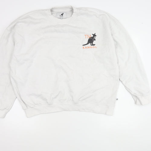 Kangol Men’s White XL Pullover Sweatshirt Logo Graphic Cotton Blend