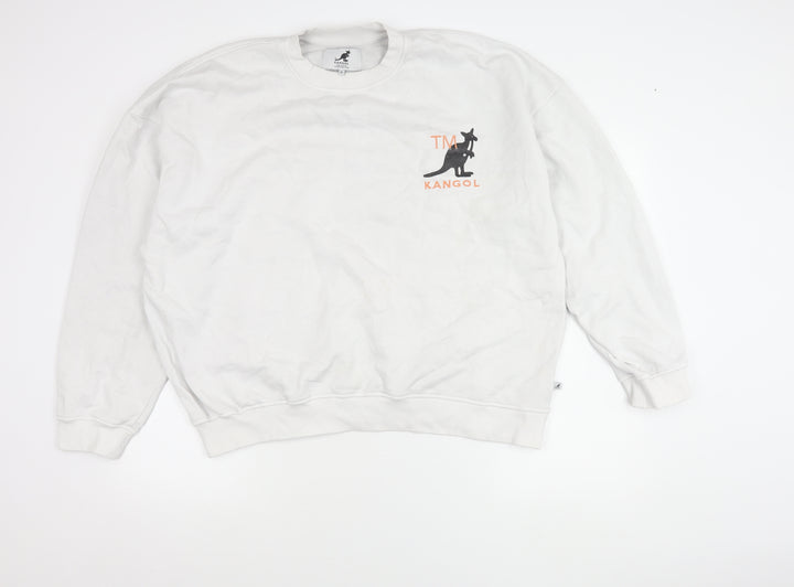 Kangol Men’s White XL Pullover Sweatshirt Logo Graphic Cotton Blend