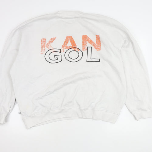 Kangol Men’s White XL Pullover Sweatshirt Logo Graphic Cotton Blend